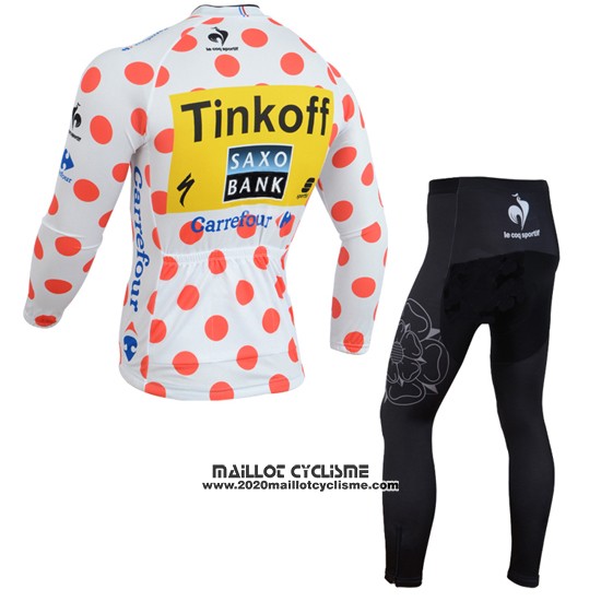 2014 Maillot Ciclismo Saxobank Lider Blanc et Rouge Manches Longues et Cuissard